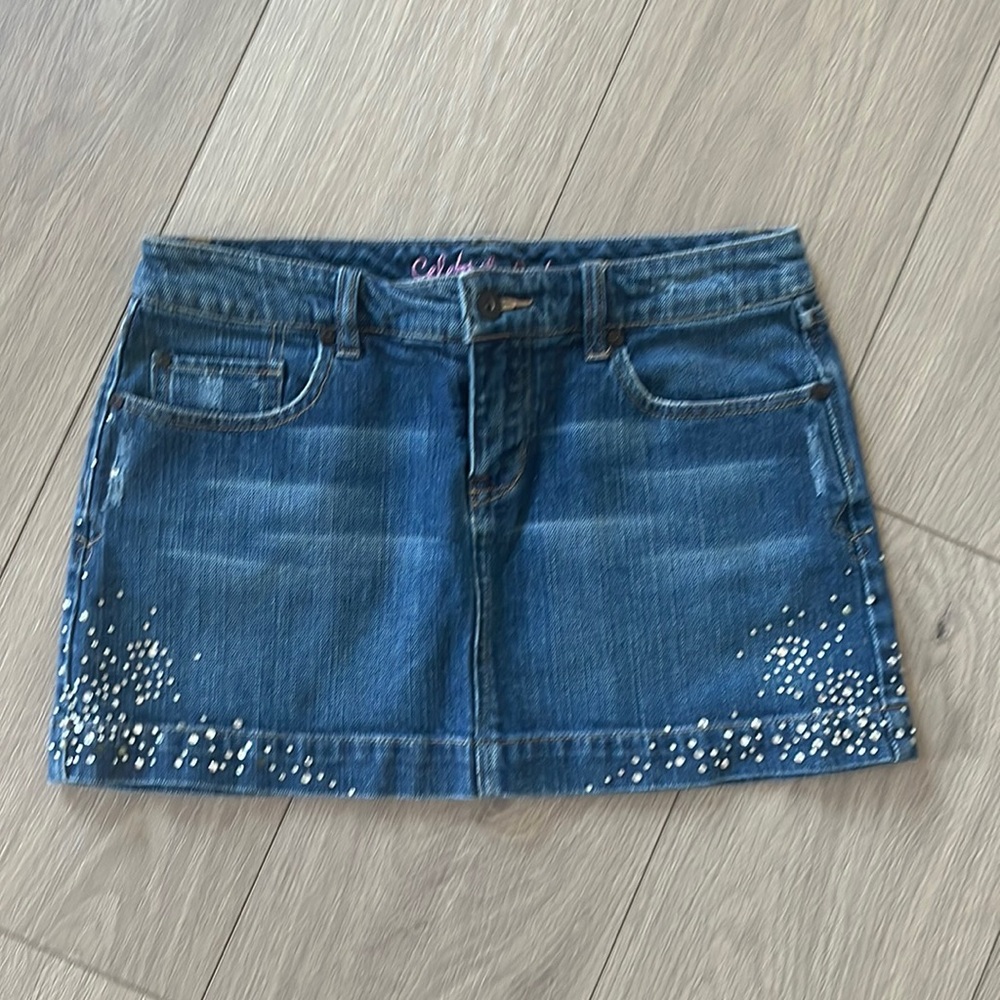 Celebrity Pink size 5 micro mini rinestone skirt